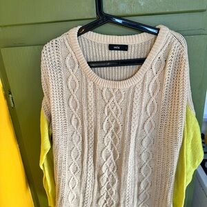 Uniq Cable Knit Sweater in Beige and Yellow
